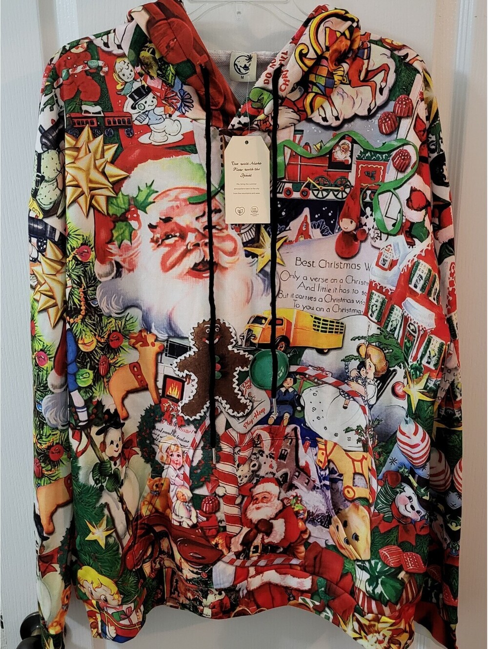 NWT Hardaddy Christmas Vintage Collage Santa Sz Med